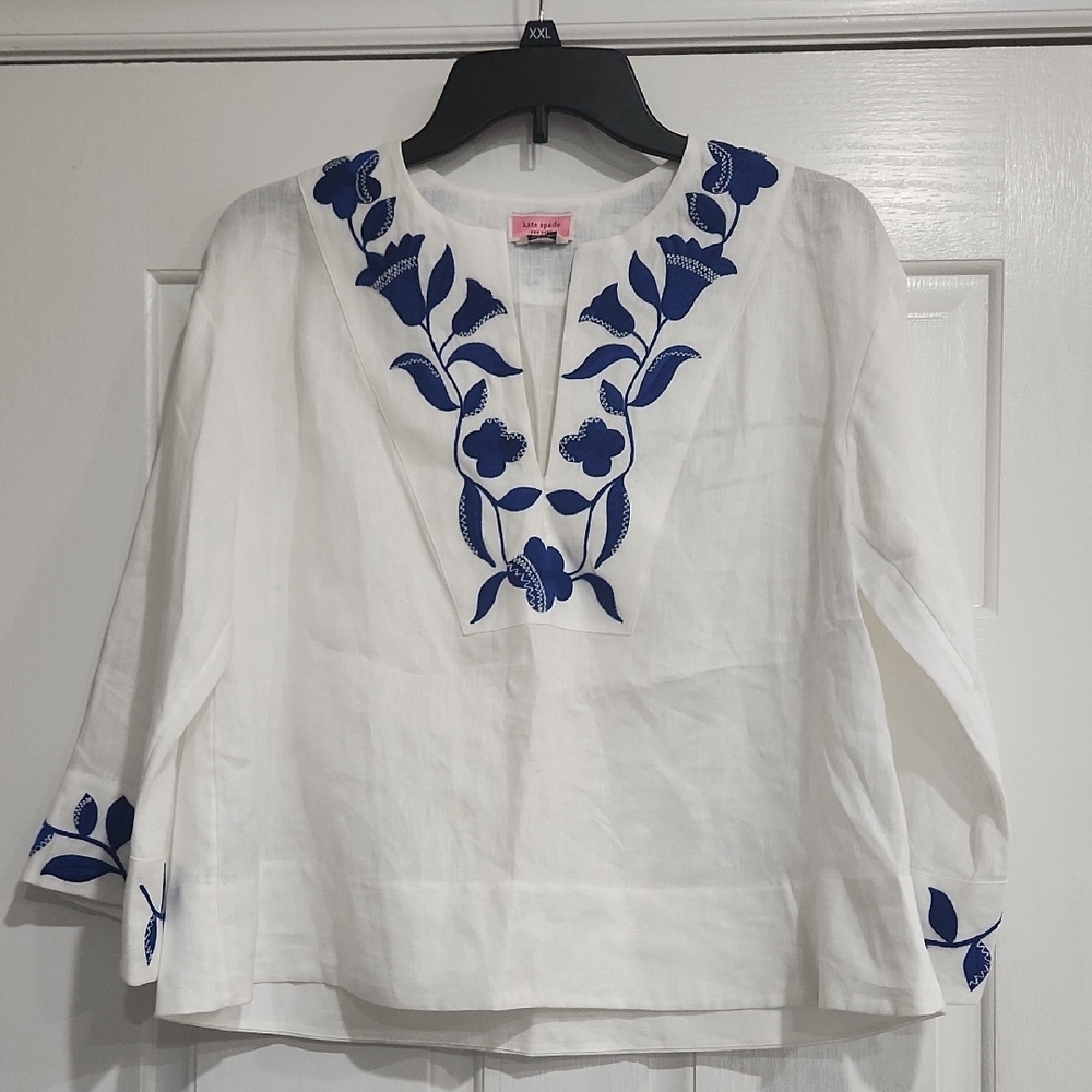 Kate Spade Linen Blouse Size Small